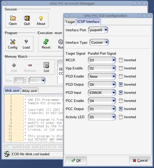 GPICD - Configuration Window